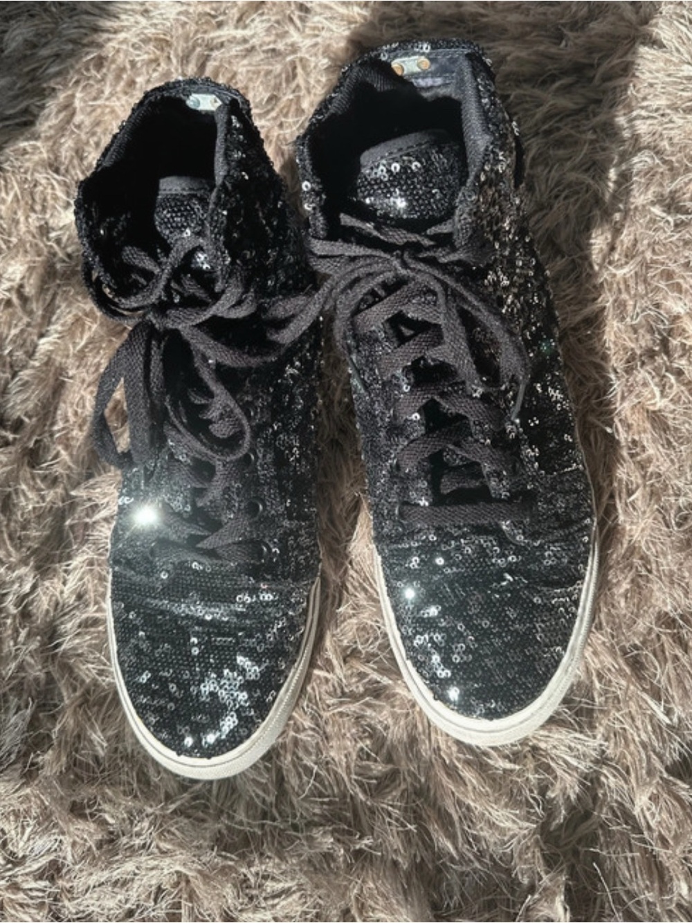 Supra Women’s Size 10 Black Sequin High-Top Fashion Sneakers
